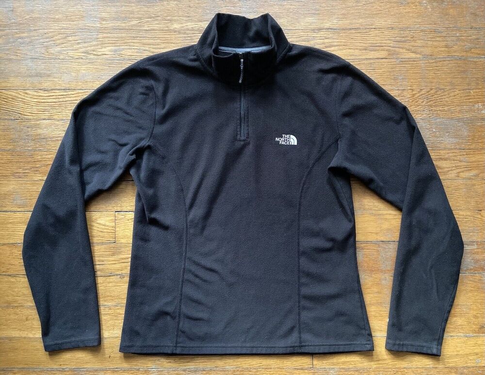 The NORTH FACE Black 1/4 Zip Fleece Pullover Sweater Ladies sz M